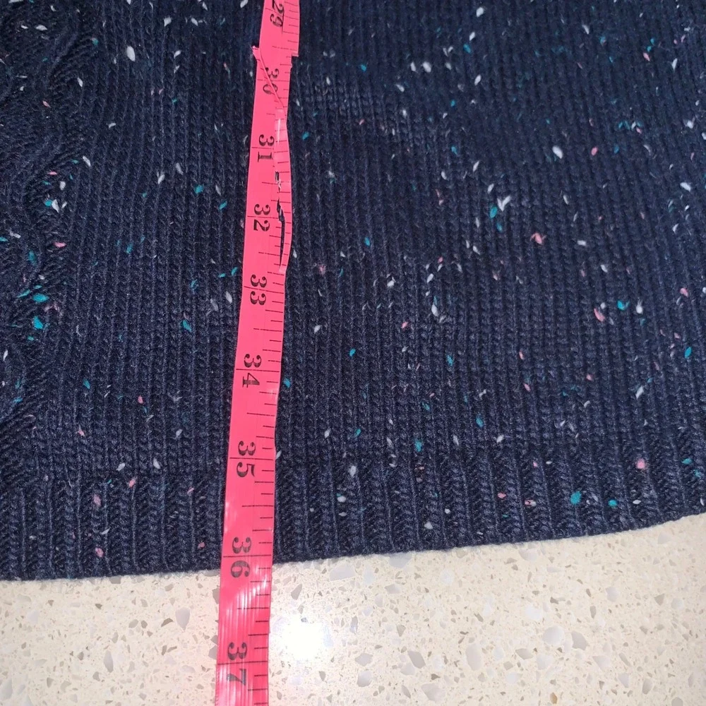 Talbots‎ Petite XLp Navy Blue Confetti Cable Knit Sweater Dress BD3027 06/21